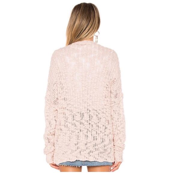 Free People Fun Times Rose Chunky Slub Open Knit Drop Shoulder Cardigan Sweater - Picture 3 of 7